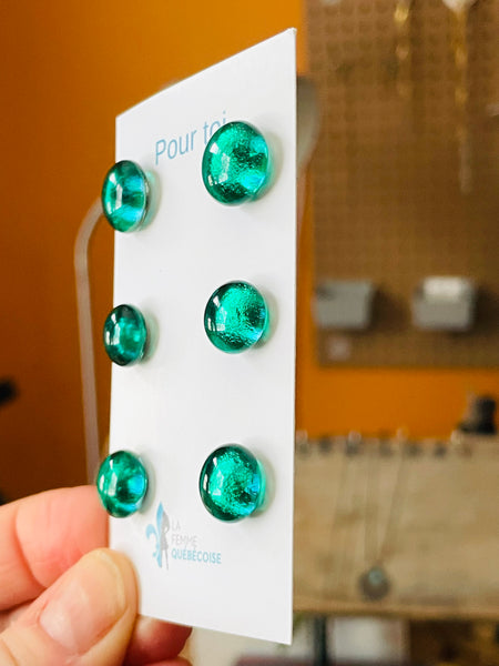 Boucles d’oreilles verts brillants