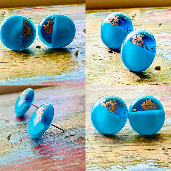 Boucles d’oreilles bleu Aqua opaque