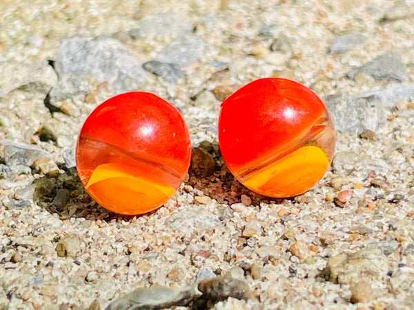 Boucles d’oreilles orange deux tons