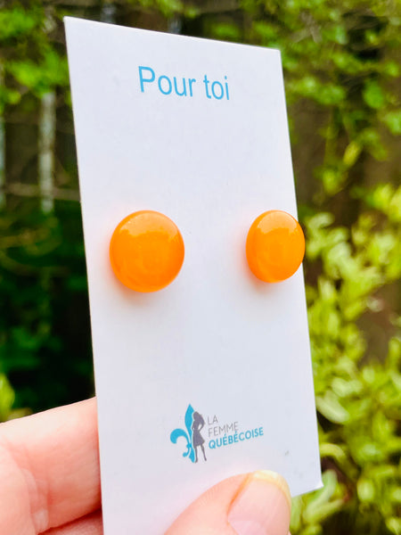 Boucles d’oreilles oranges opaque