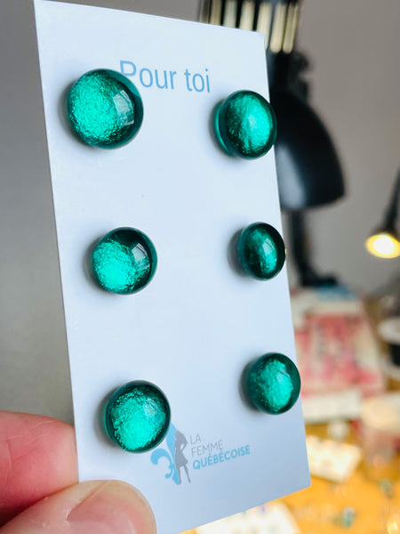 Boucles d’oreilles verts brillants