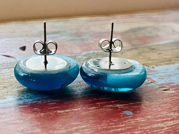 Boucles d’oreilles bleu Aqua opaque