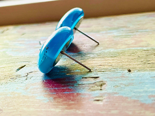 Boucles d’oreilles bleu Aqua opaque
