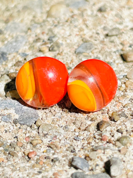 Boucles d’oreilles orange deux tons