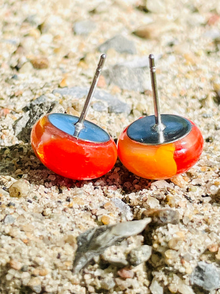 Boucles d’oreilles orange deux tons