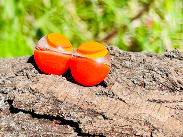 Boucles d’oreilles orange deux tons