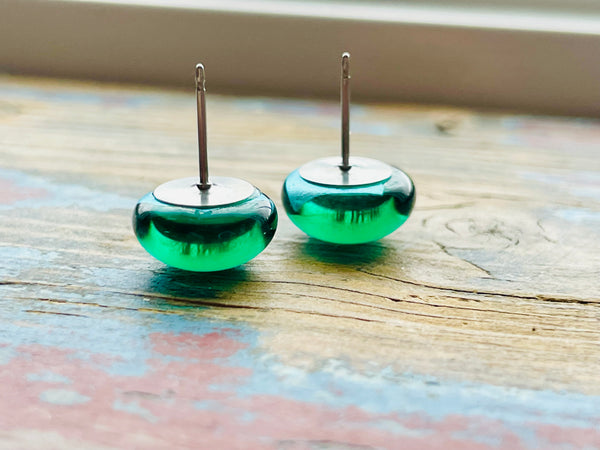 Boucles d’oreilles verts brillants