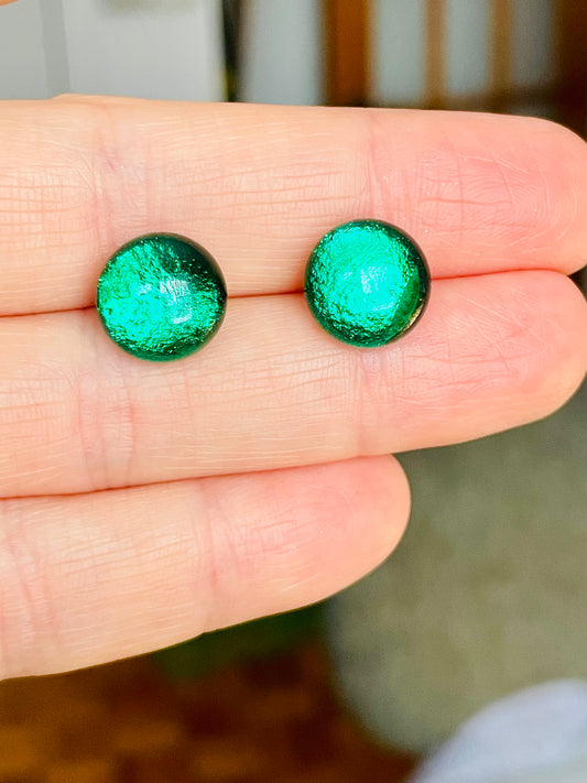 Boucles d’oreilles verts brillants