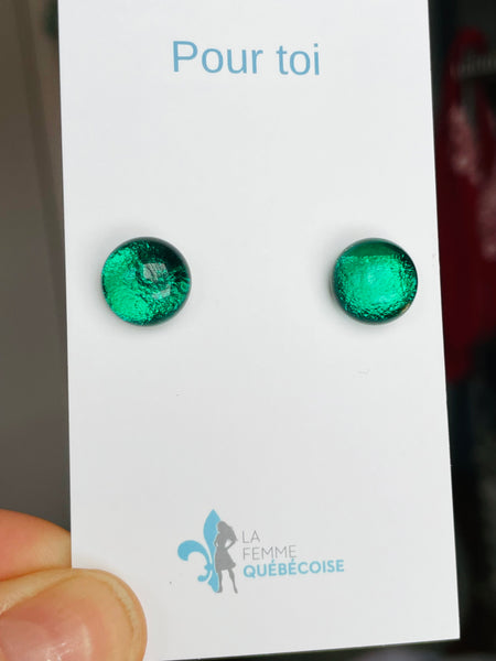 Boucles d’oreilles verts brillants