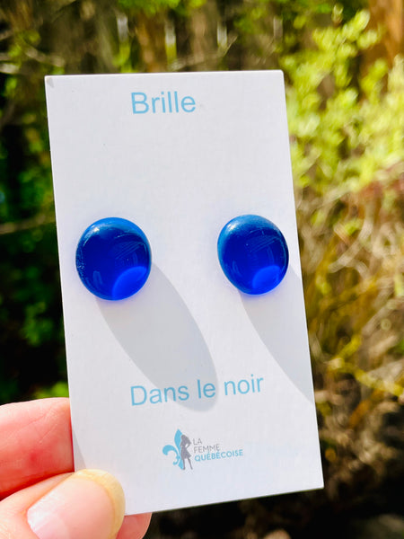 Boucles d’oreilles Bleu marine transparent