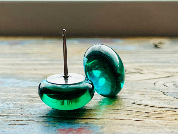Boucles d’oreilles verts brillants
