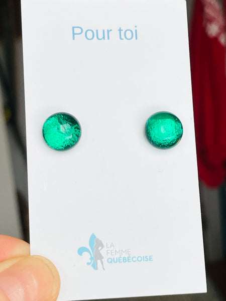 Boucles d’oreilles verts brillants