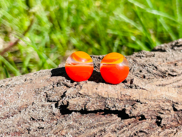 Boucles d’oreilles orange deux tons