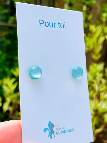 Boucles d’oreilles bleu palette
