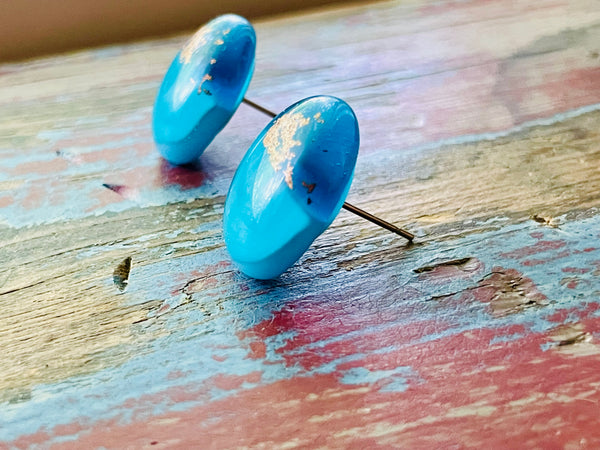 Boucles d’oreilles bleu Aqua opaque