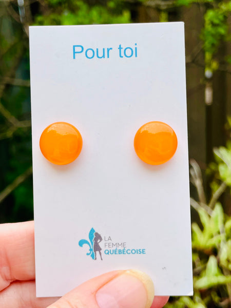 Boucles d’oreilles oranges opaque