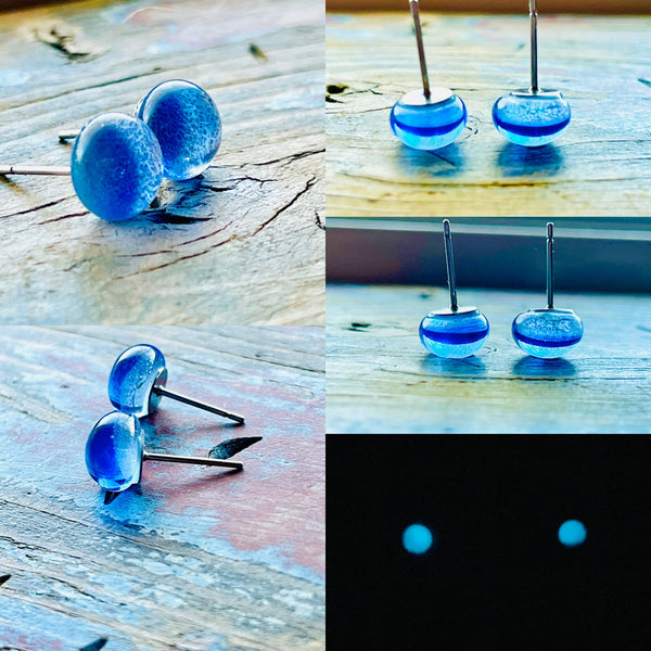 Boucles d’oreilles Brille dans le noir bleu