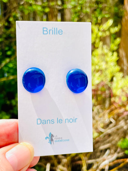 Boucles d’oreilles Bleu marine transparent