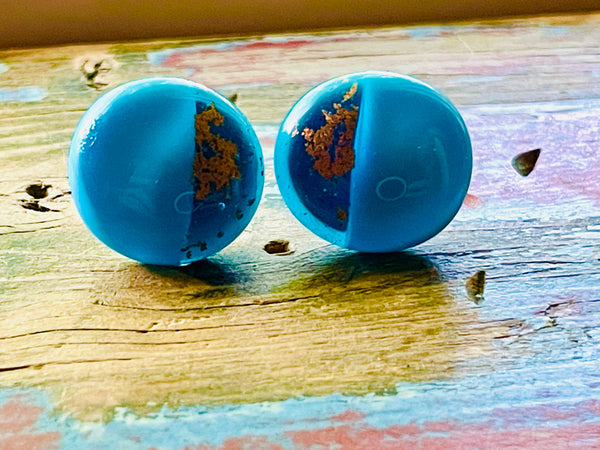 Boucles d’oreilles bleu Aqua opaque