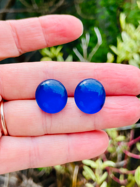 Boucles d’oreilles Bleu marine transparent