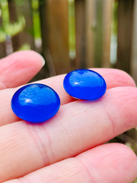 Boucles d’oreilles Bleu marine transparent