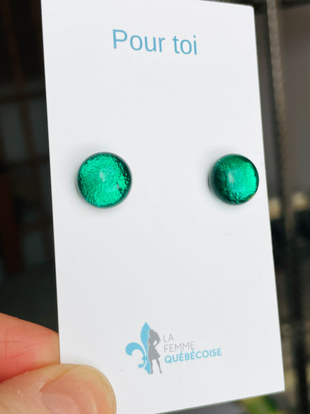 Boucles d’oreilles verts brillants