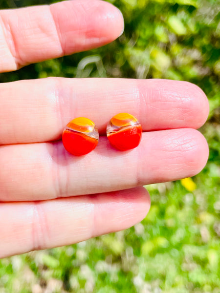 Boucles d’oreilles orange deux tons