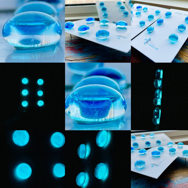 Collection Brille dans le noir bleu Aqua